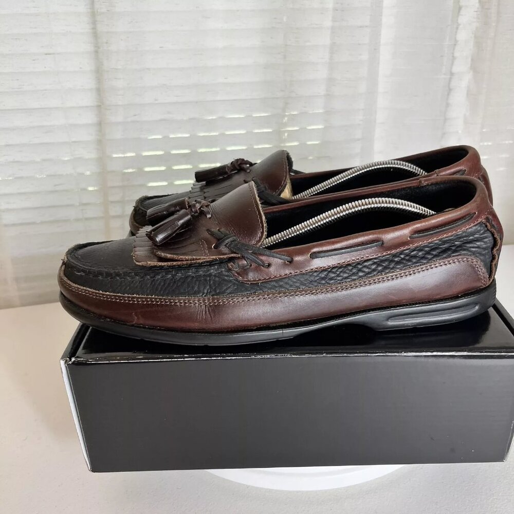 Sperry Tremont Loafers Boat Shoes Mens Size‎ 11.5 M Two-Tone Brown / Black GUC!